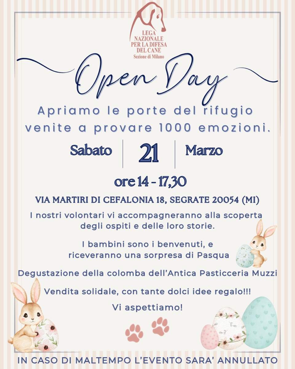 Open day del Rifugio – sabato 21 marzo