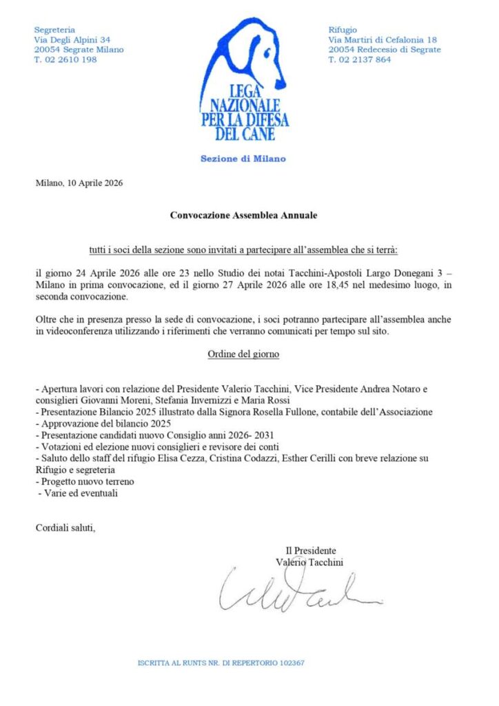 Convocazione Assemblea Annuale Soci