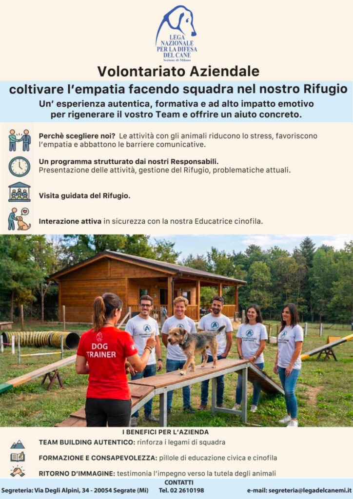 Volontariato Aziendale: coltivare l’empatia, facendo squadra nel nostro Rifugio